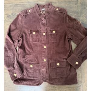 Izod Brown Faux Suede Military Style Jacket Size Large